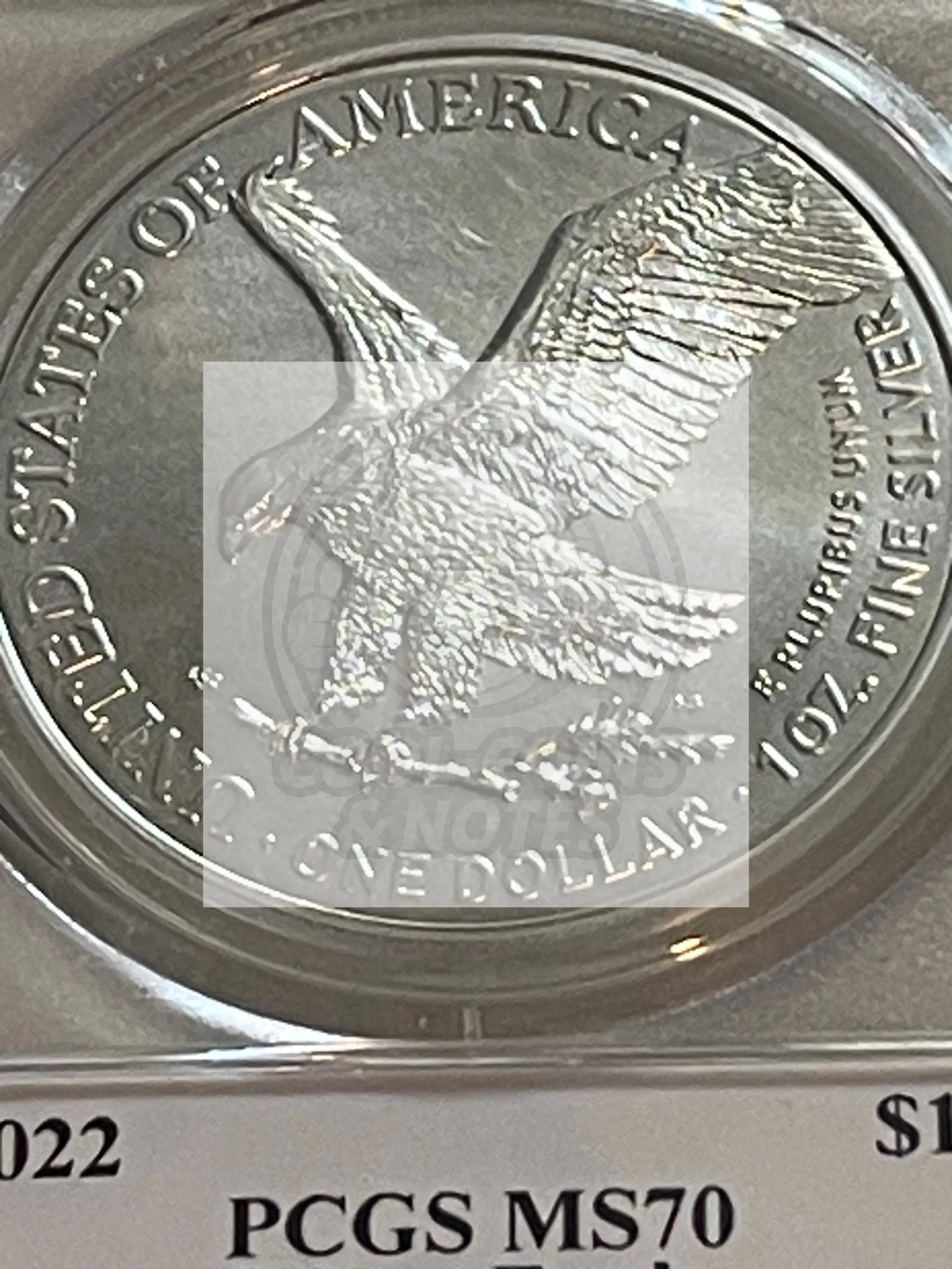 2022 PCGS Silver American Eagle - First Day of Issue - MS70 - Cool Coins & Notes